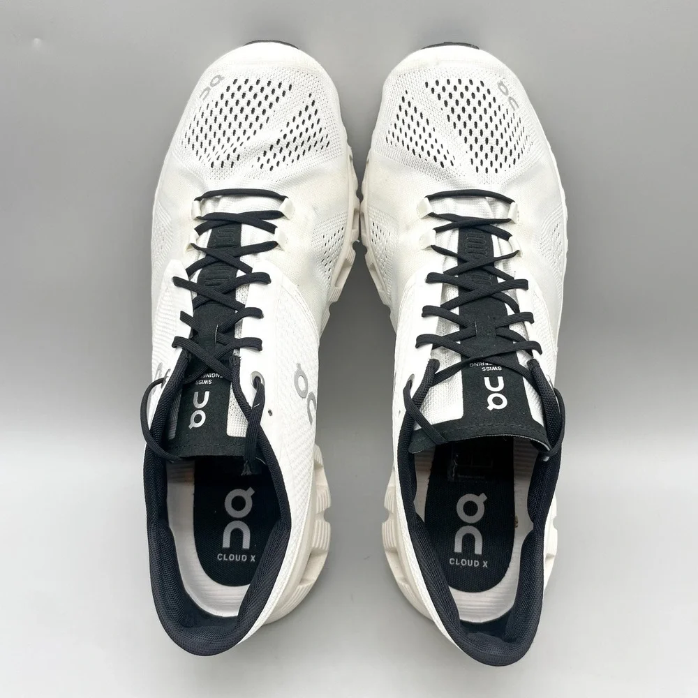 On Cloud X Mens 11 Running Shoes White Black Sporty Gym Training Sneakers Gorp